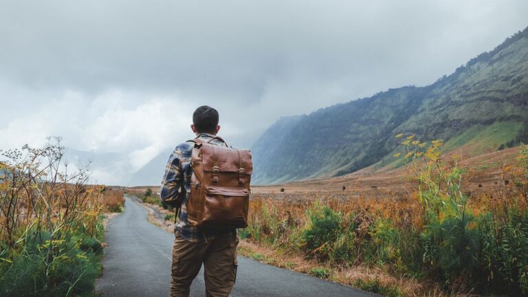 Traveler in Bromo Tengger Semeru National Park, Indonesia